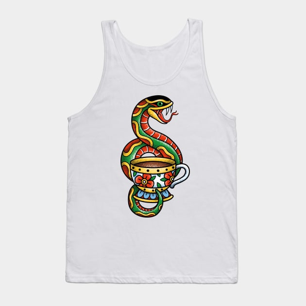 Traditional Snake Tattoo Tank Top by KneeDeep Ink